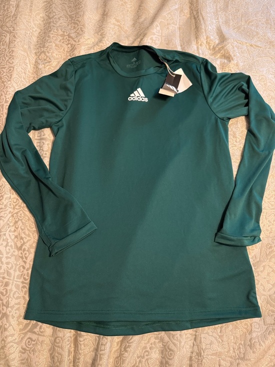 adidas Other - adidas Men’s Long Sleeve Crew Shirt - Forest Green with White Logo
